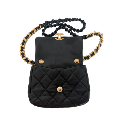 Chanel Mini Quilted Candy Chain Flap Bag Lammleder Schwarz / sehr gut Chanel