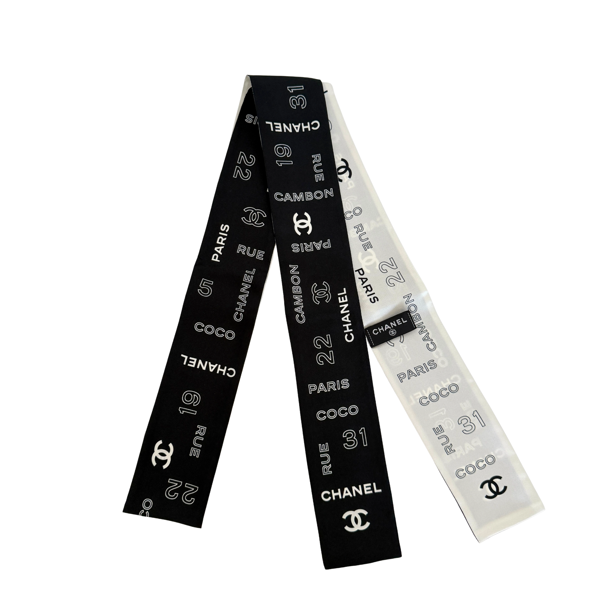 Chanel Change Twilly aus Seide Schwarz & Weiß / neuwertig Chanel