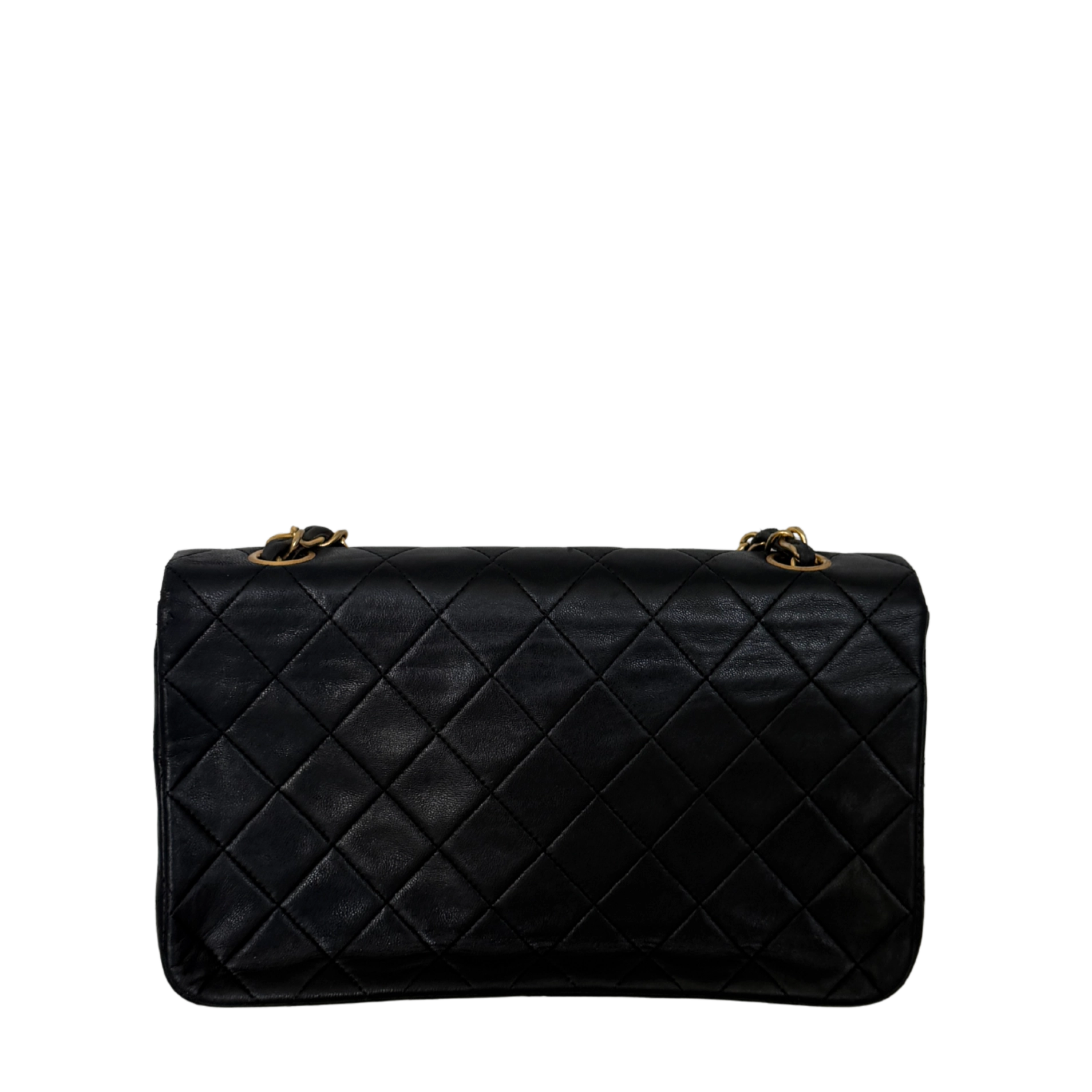Chanel Timeless Single Flap Small Schwarz Lammleder mit ID Card / gut Produkt