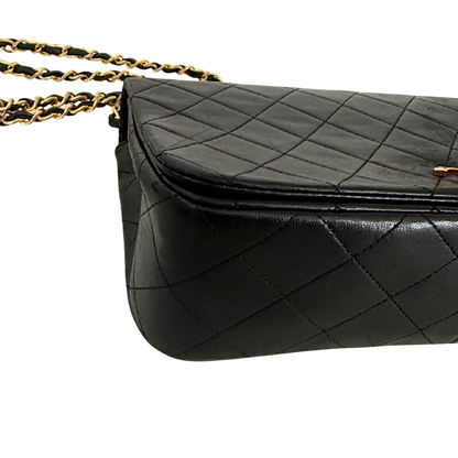 Chanel Timeless Single Flap Small Schwarz Lammleder mit ID Card / gut Produkt