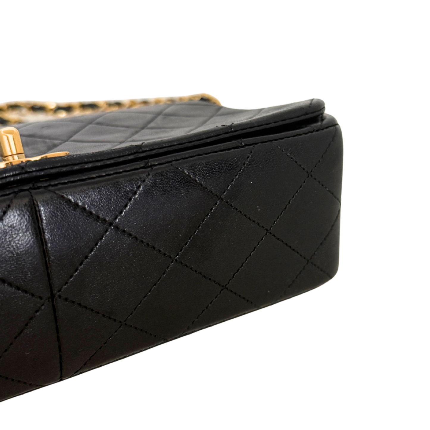 Chanel Timeless Single Flap Small Schwarz Lammleder mit ID Card / gut Produkt