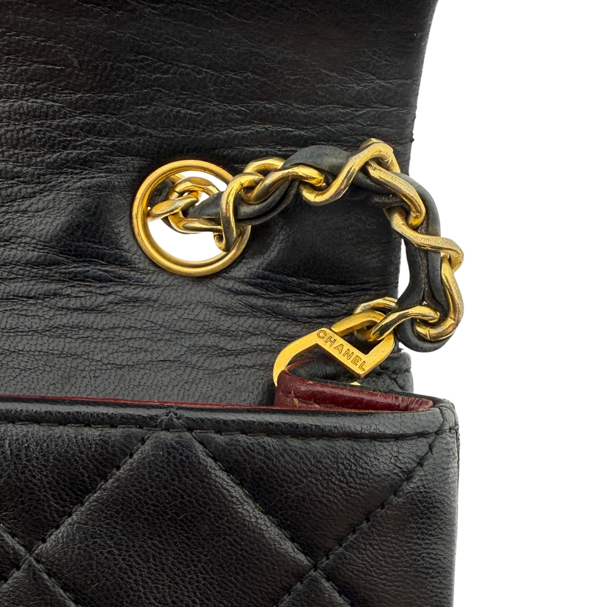 Chanel Timeless Single Flap Small Schwarz Lammleder mit ID Card / gut Produkt