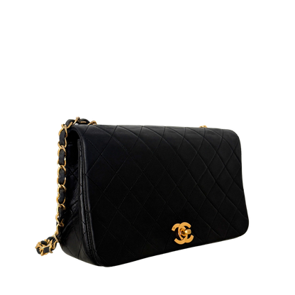 Chanel Timeless Single Flap Small Schwarz Lammleder mit ID Card / gut Produkt