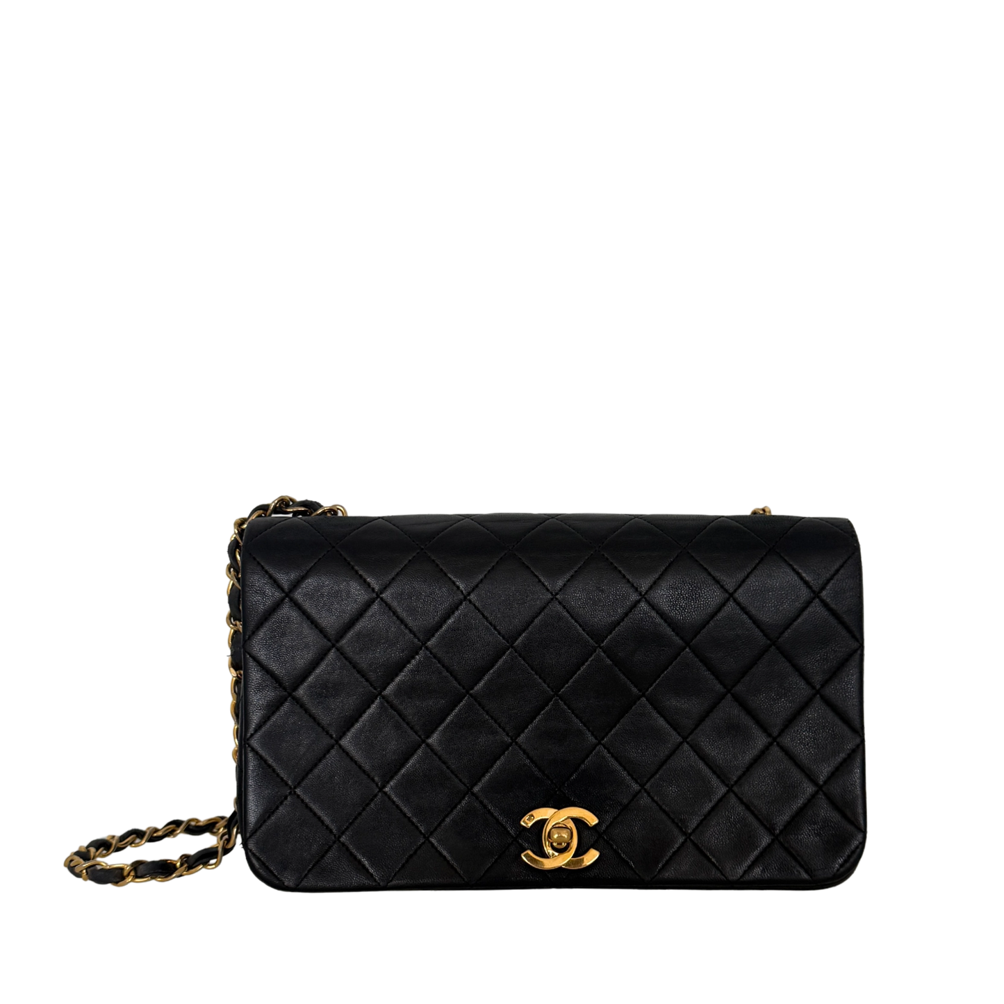Chanel Timeless Single Flap Small Schwarz Lammleder mit ID Card / gut Produkt