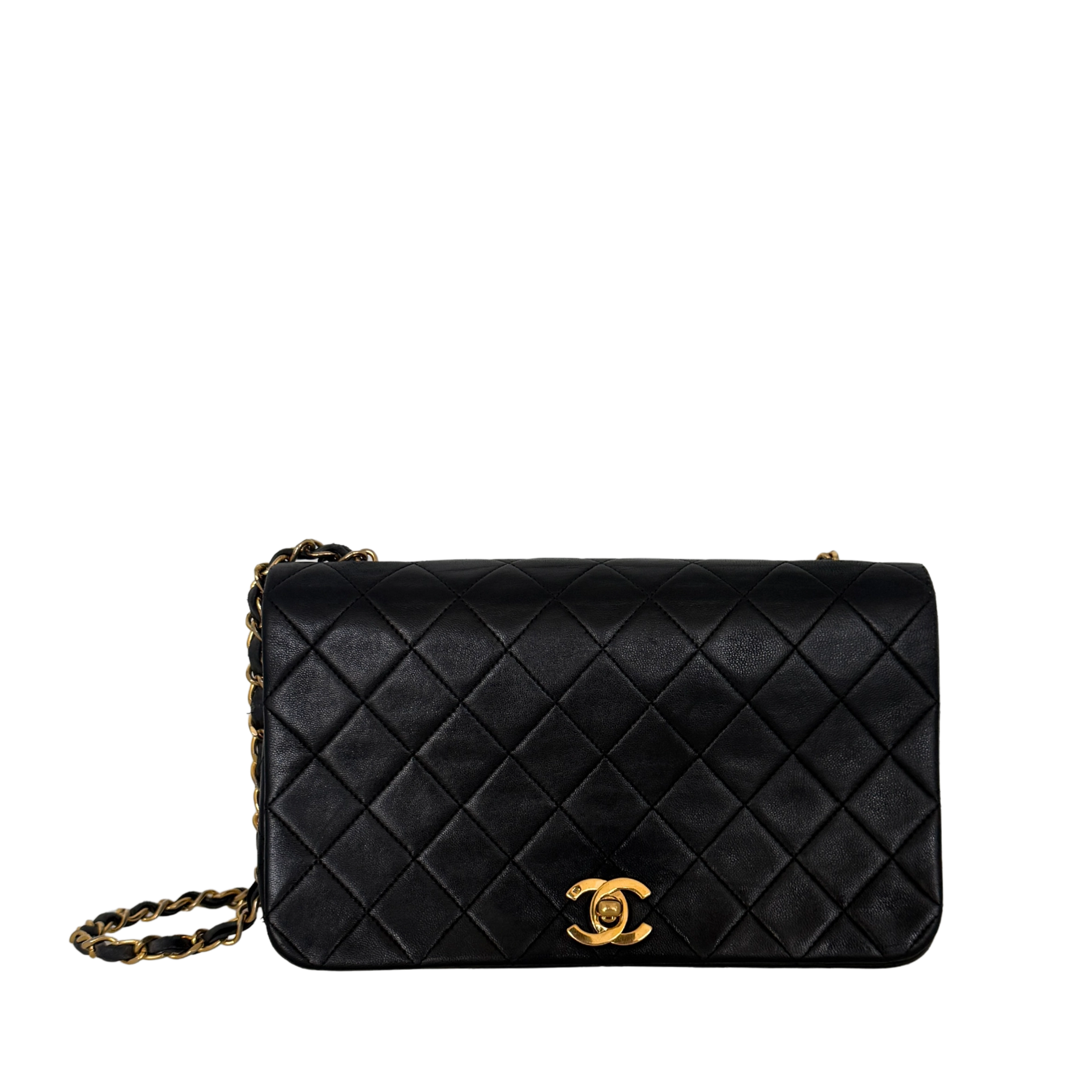 Chanel Timeless Single Flap Small Schwarz Lammleder mit ID Card / gut Produkt