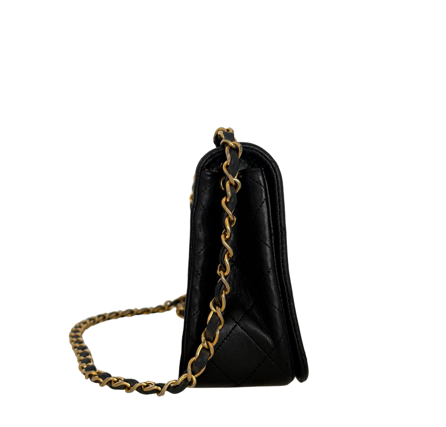 Chanel Timeless Single Flap Small Schwarz Lammleder mit ID Card / gut Produkt