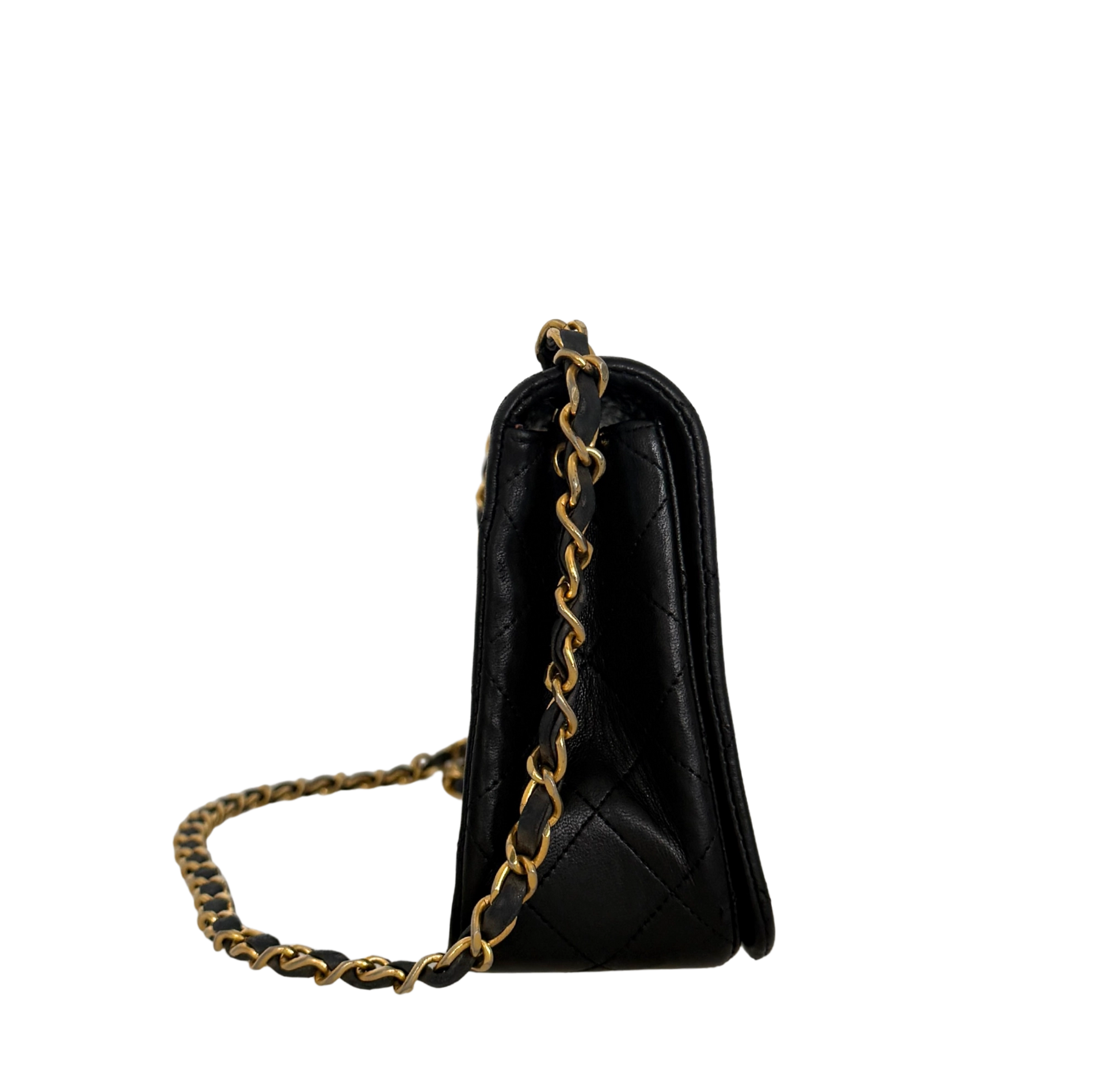 Chanel Timeless Single Flap Small Schwarz Lammleder mit ID Card / gut Produkt