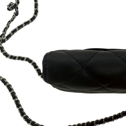 Chanel Wallet on Chain Bag Lammleder Schwarz silberne Hardware / sehr gut Chanel