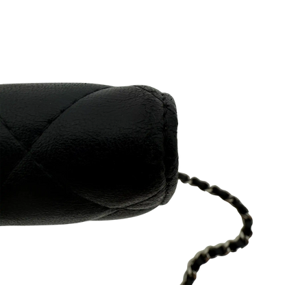Chanel Wallet on Chain Bag Lammleder Schwarz silberne Hardware / sehr gut Chanel