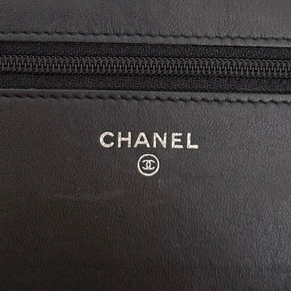 Chanel Wallet On Chain Camellia Lammleder Schwarz goldene Hardware / sehr gut Chanel