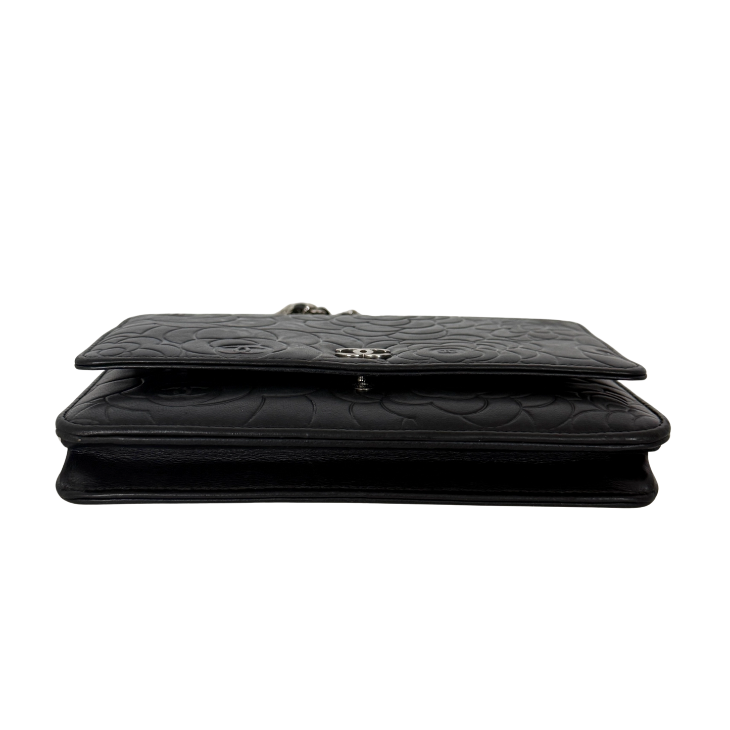 Chanel Wallet On Chain Camellia Lammleder Schwarz goldene Hardware / sehr gut Chanel