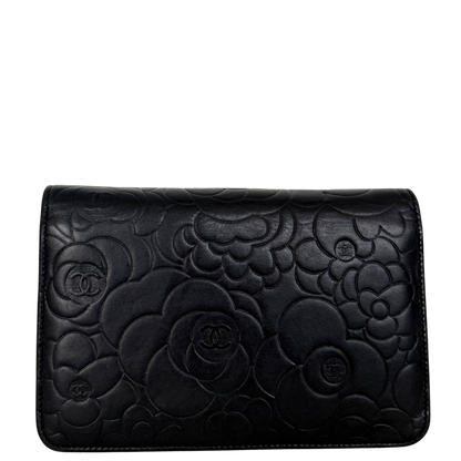 Chanel Wallet On Chain Camellia Lammleder Schwarz goldene Hardware / sehr gut Chanel