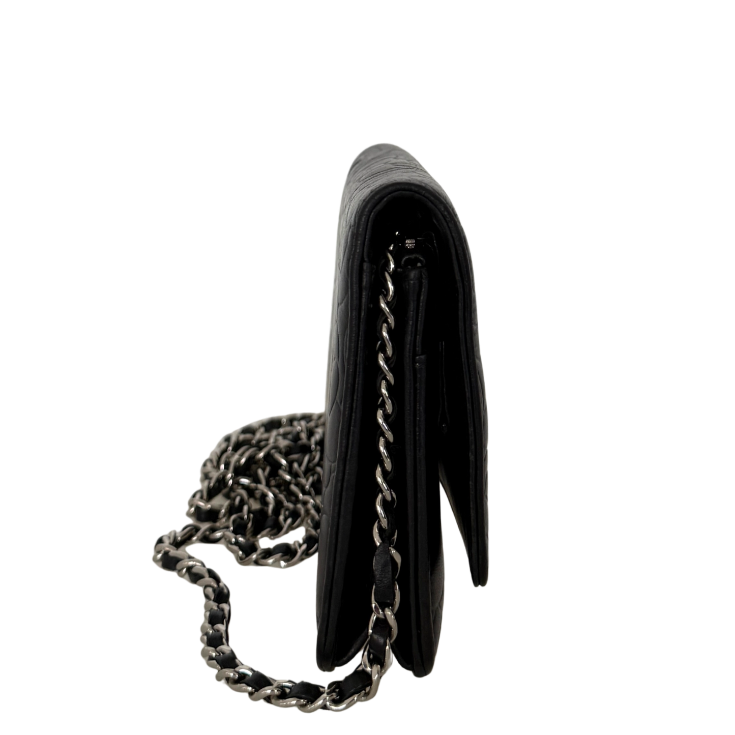 Chanel Wallet On Chain Camellia Lammleder Schwarz goldene Hardware / sehr gut Chanel