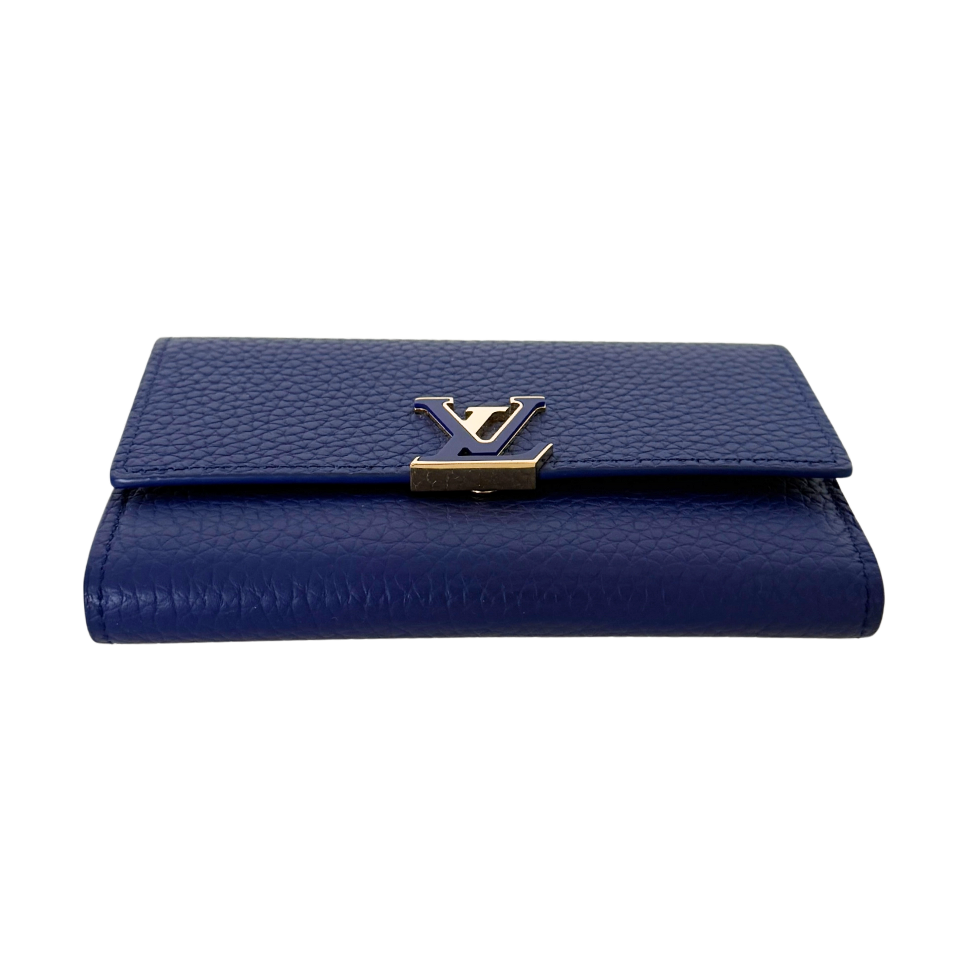 Louis Vuitton Capucines Compact Geldbörse Marineblau Fullset / neuwertig Louis Vuitton