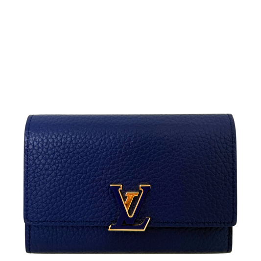 Louis Vuitton Capucines Compact Geldbörse Marineblau Fullset / neuwertig Louis Vuitton