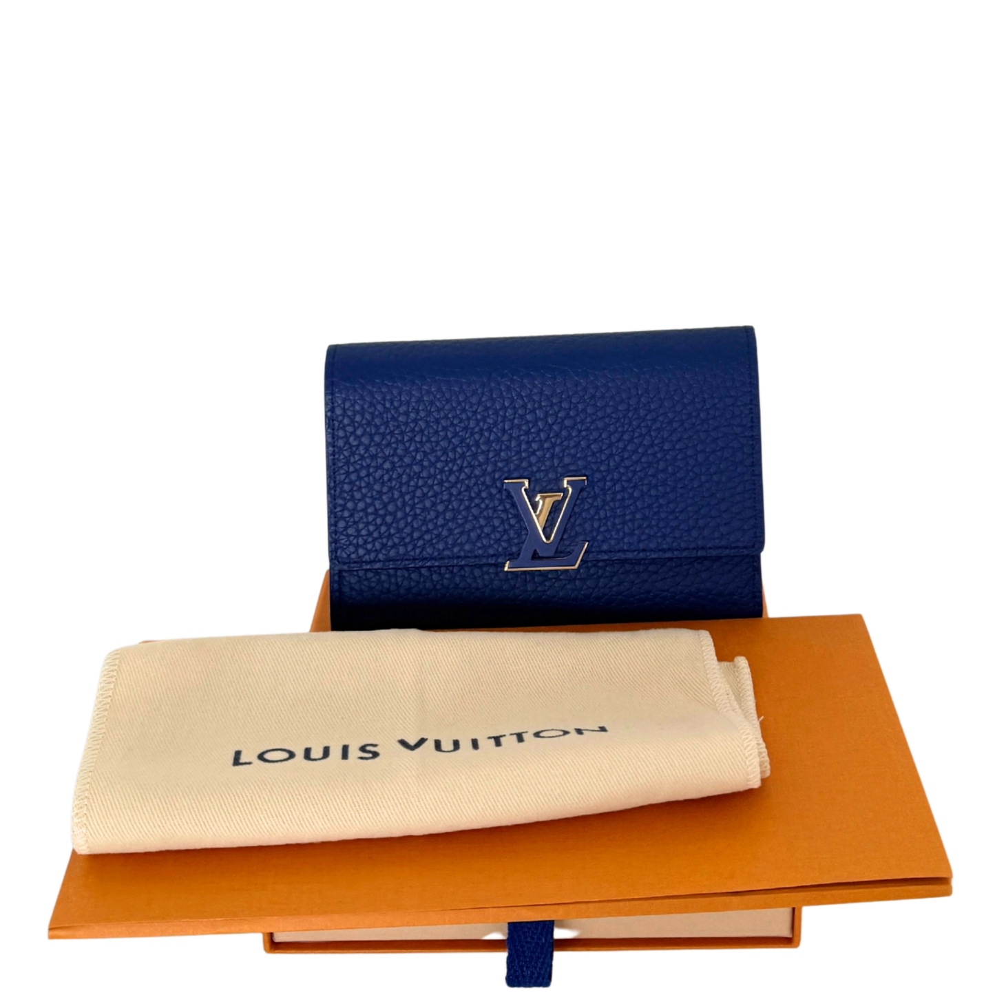 Louis Vuitton Capucines Compact Geldbörse Marineblau Fullset / neuwertig Louis Vuitton