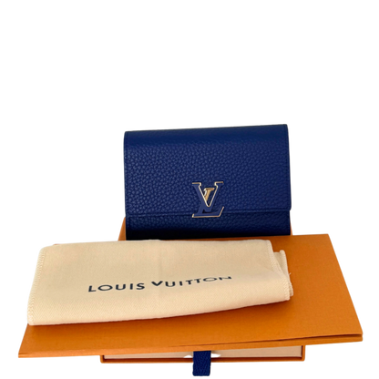 Louis Vuitton Capucines Compact Geldbörse Marineblau Fullset / neuwertig Louis Vuitton