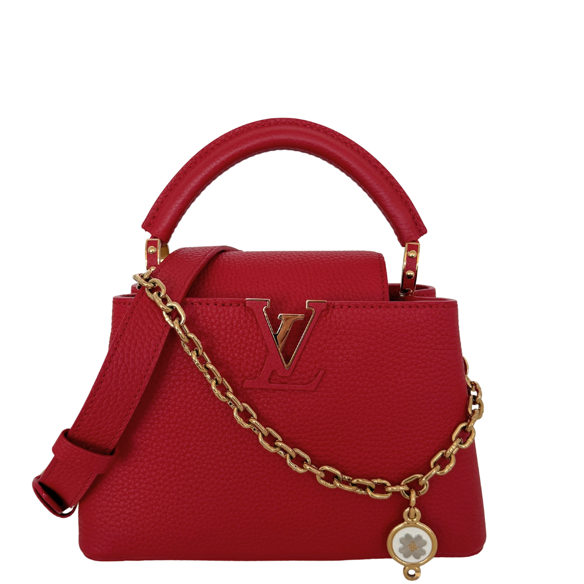 Louis Vuitton My Capucines Small Taurillon Leder rot Fullset / sehr gut Louis Vuitton