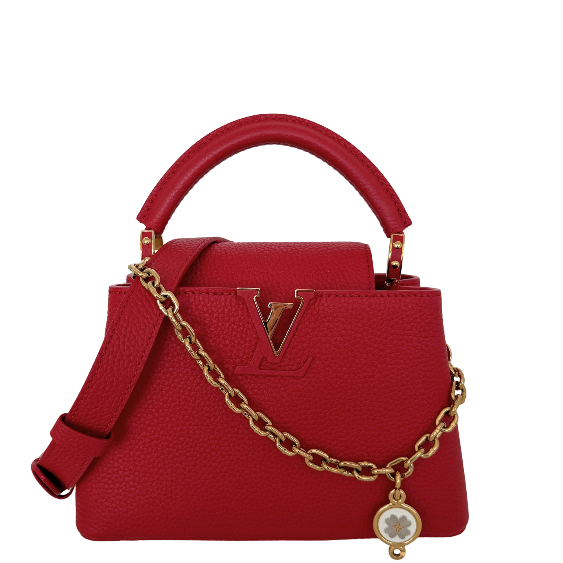 Louis Vuitton My Capucines Small Taurillon Leder rot Fullset / sehr gut Louis Vuitton