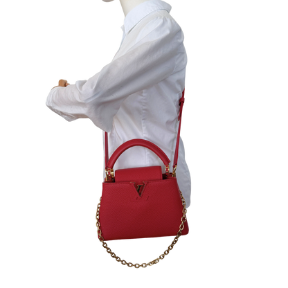 Louis Vuitton My Capucines Small Taurillon Leder rot Fullset / sehr gut Louis Vuitton
