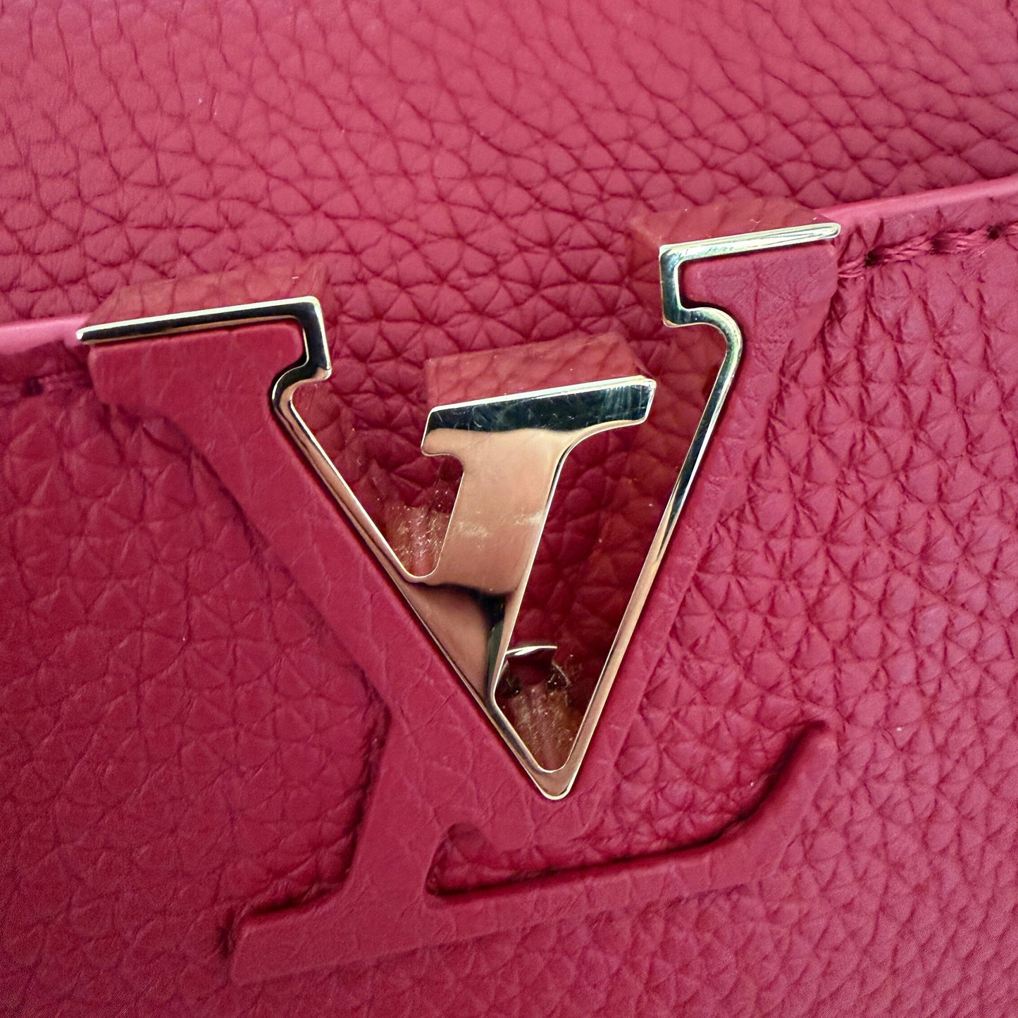 Louis Vuitton My Capucines Small Taurillon Leder rot Fullset / sehr gut Louis Vuitton