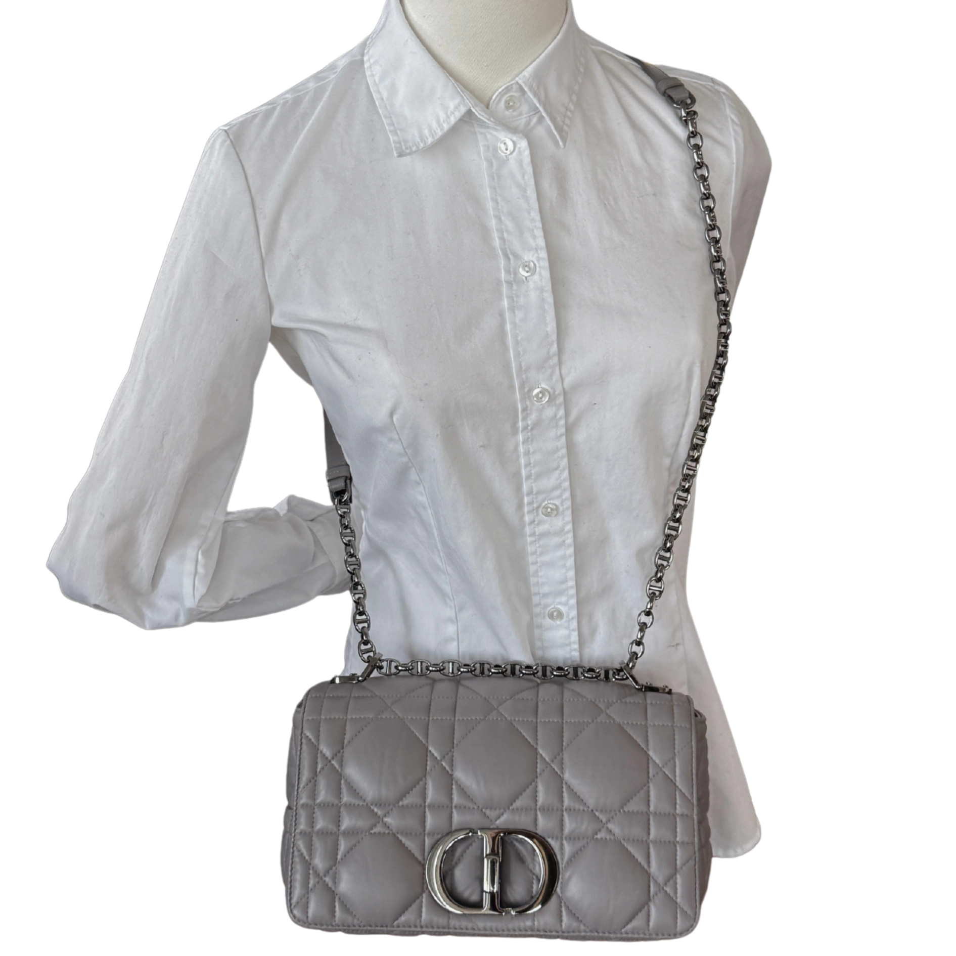 Dior Mittelgroße Caro Tasche Dunkelgrau / sehr gut Dior