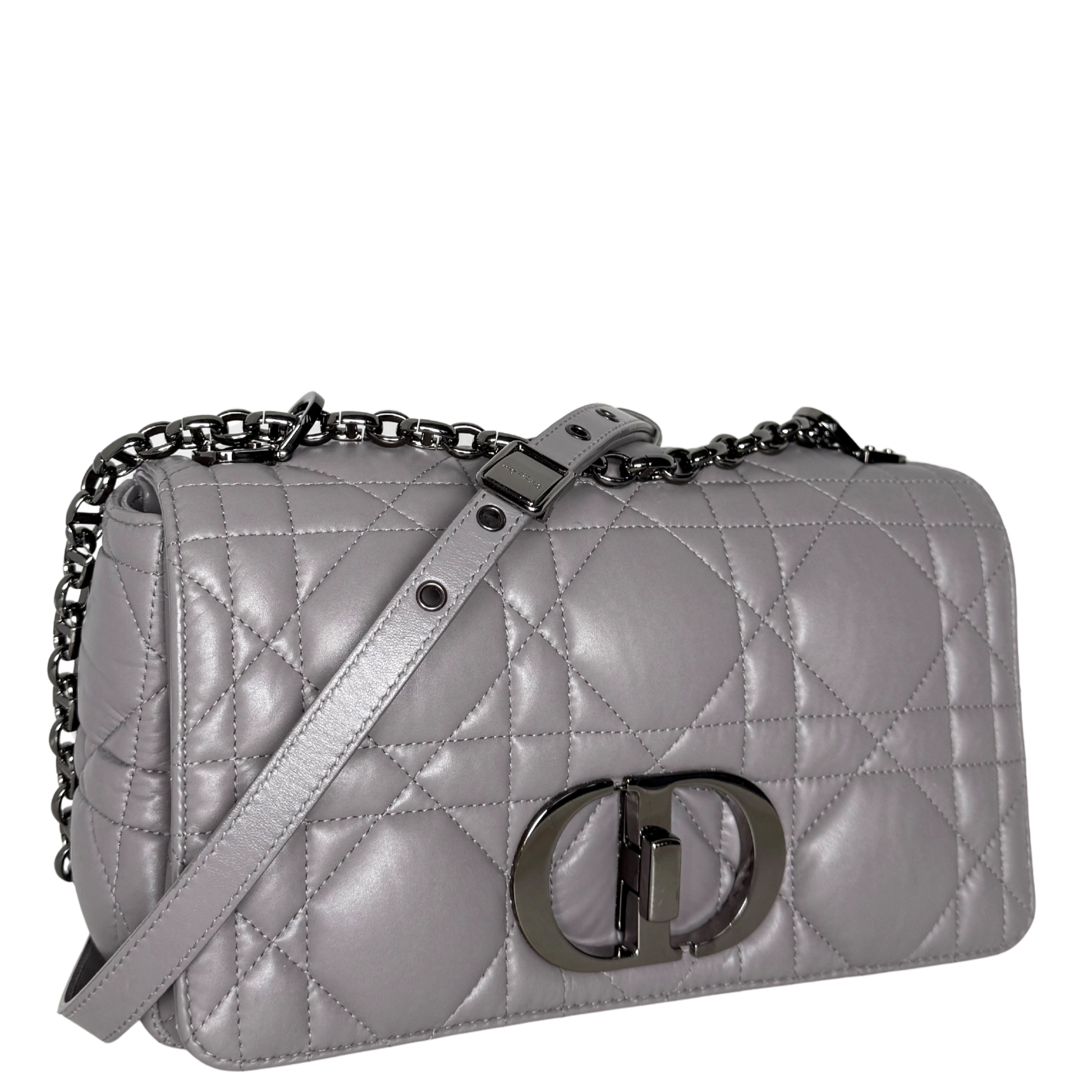 Dior Mittelgroße Caro Tasche Dunkelgrau / sehr gut Dior