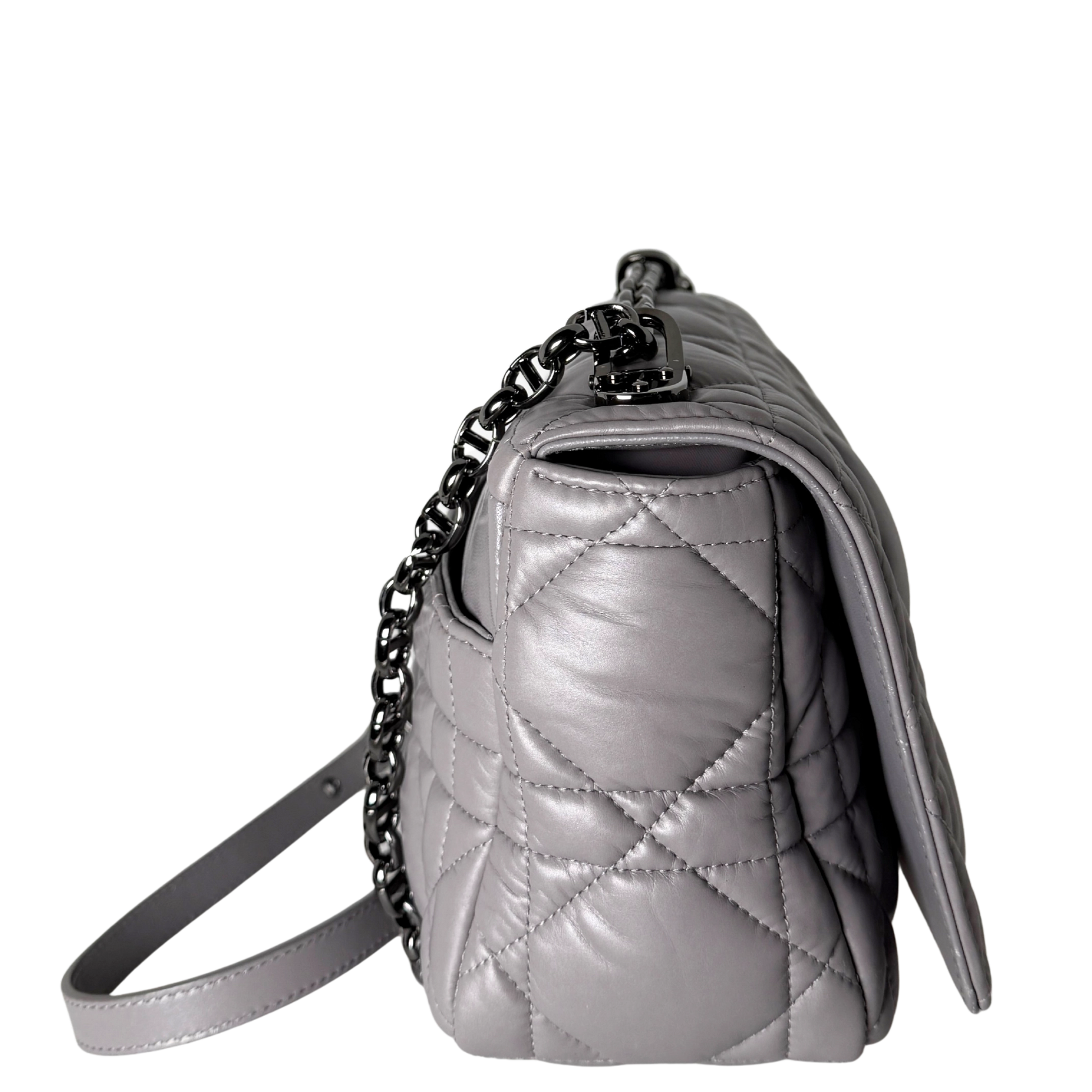 Dior Mittelgroße Caro Tasche Dunkelgrau / sehr gut Dior