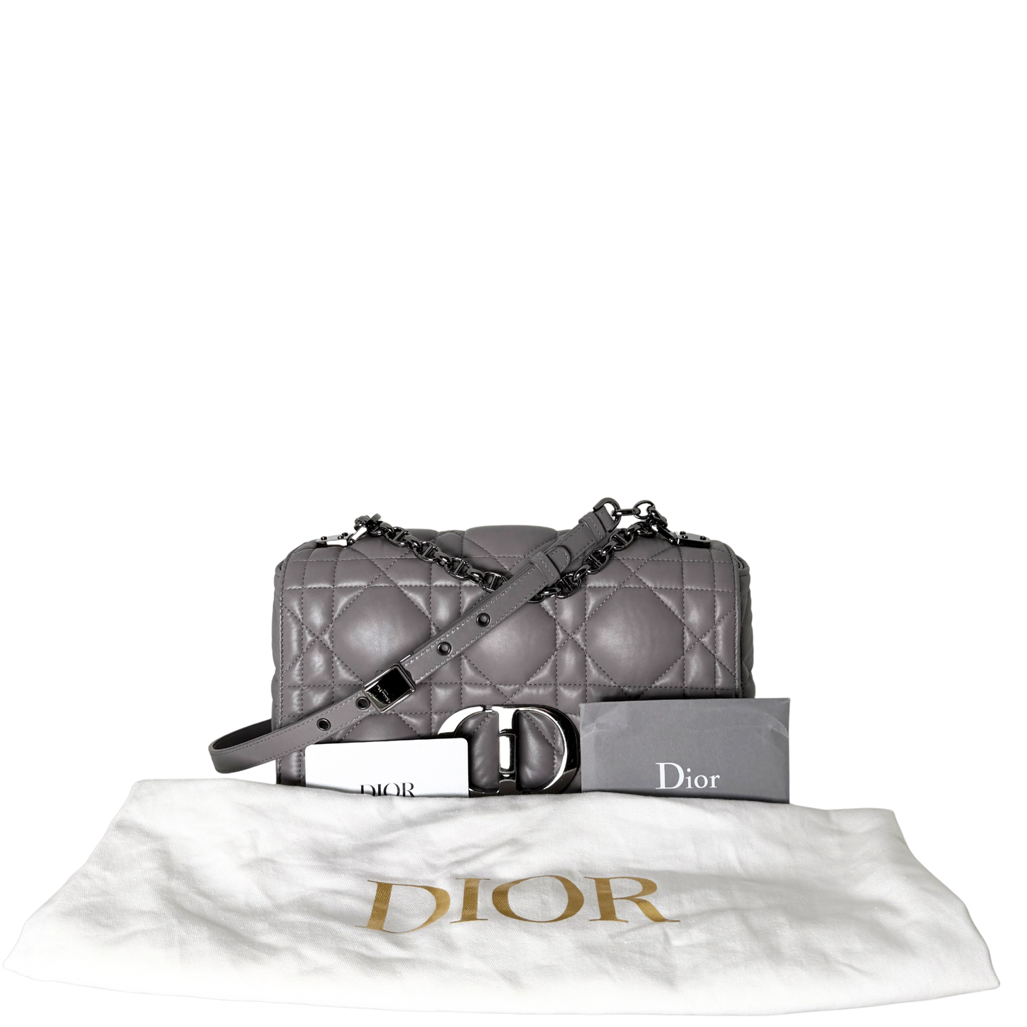 Dior Mittelgroße Caro Tasche Dunkelgrau / sehr gut Dior
