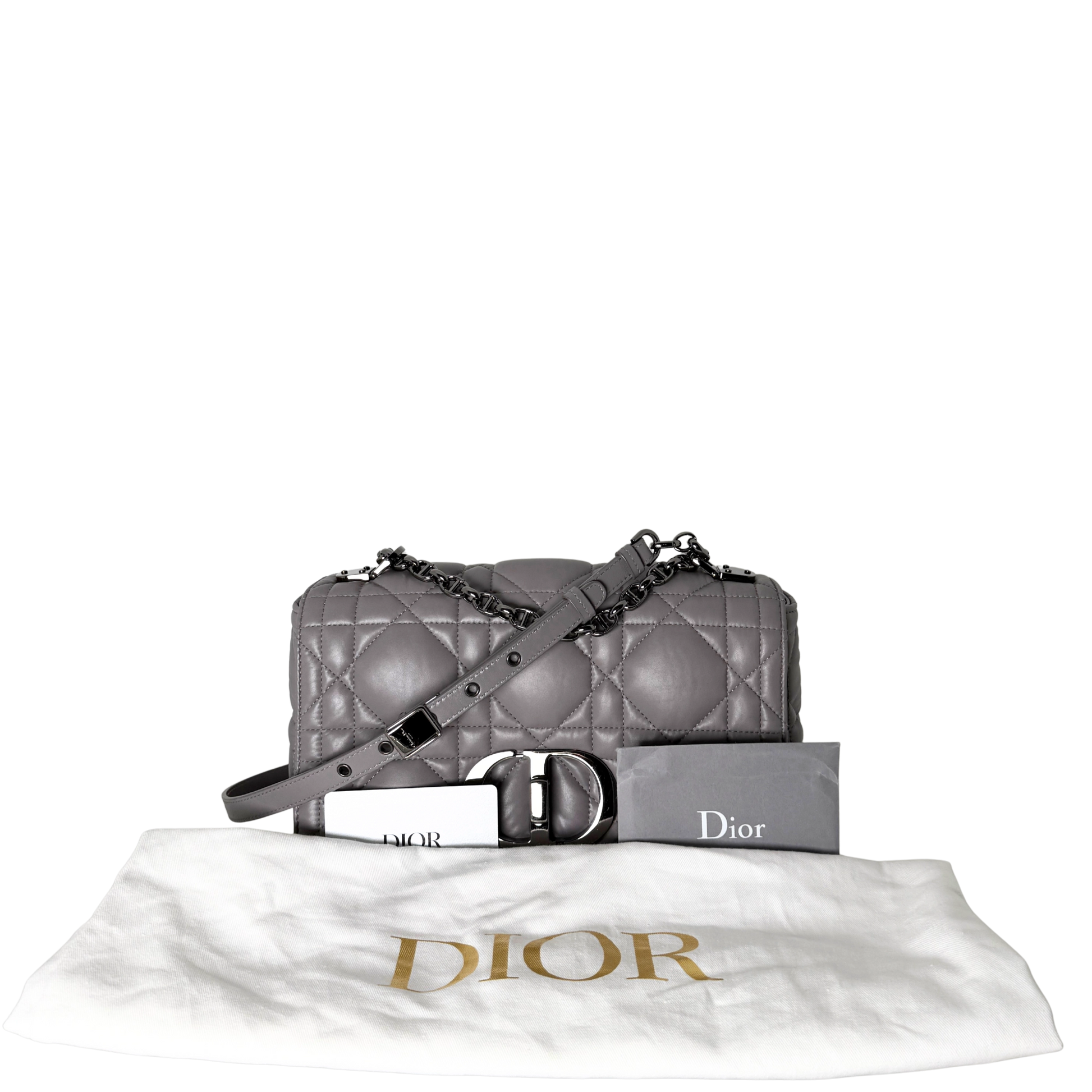 Dior Mittelgroße Caro Tasche Dunkelgrau / sehr gut Dior