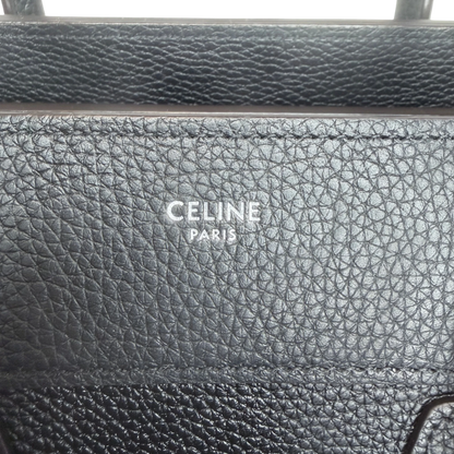 Celine Micro Luggage Handtasche Kalbsleder Schwarz Silber 2023 CELINE