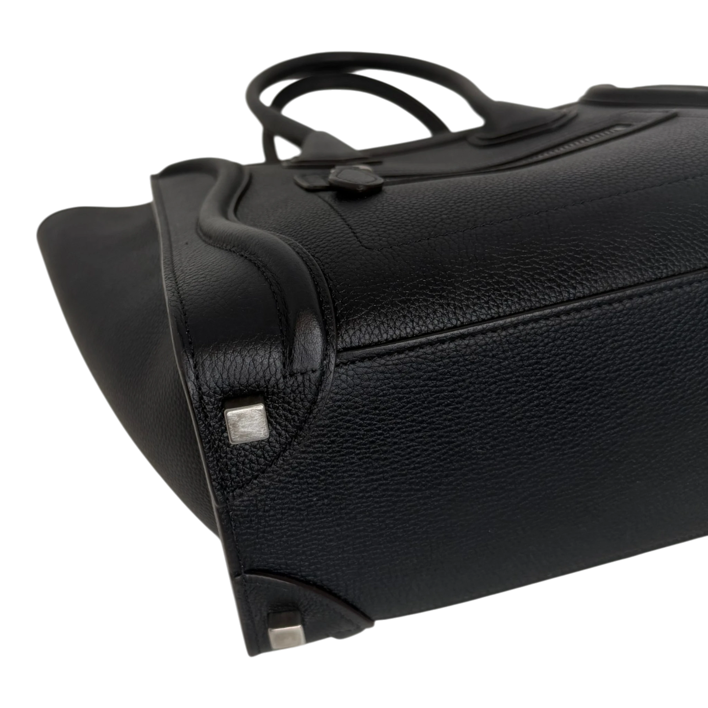 Celine Micro Luggage Handtasche Kalbsleder Schwarz Silber 2023 CELINE