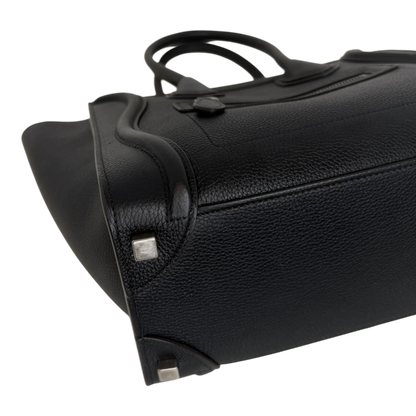 Celine Micro Luggage Handtasche Kalbsleder Schwarz Silber 2023 CELINE