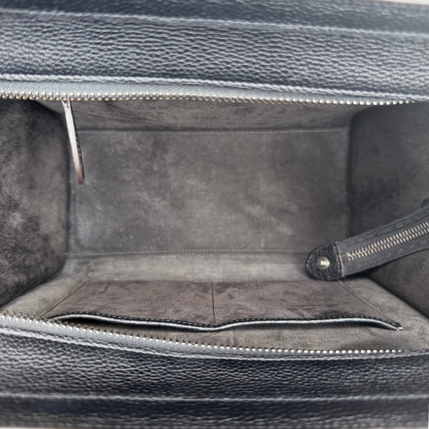 Celine Micro Luggage Handtasche Kalbsleder Schwarz Silber 2023 CELINE