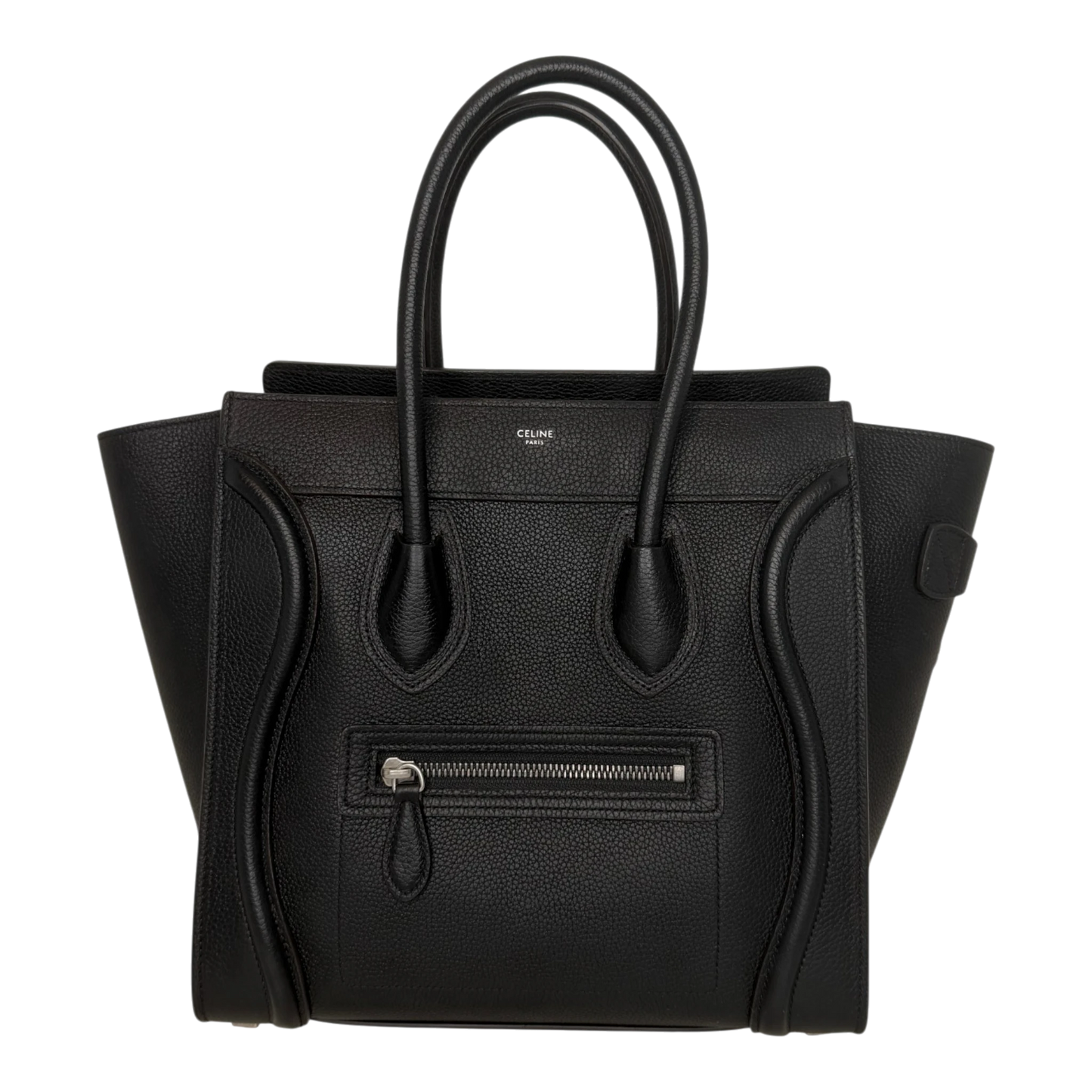 Celine Micro Luggage Handtasche Kalbsleder Schwarz Silber 2023 CELINE