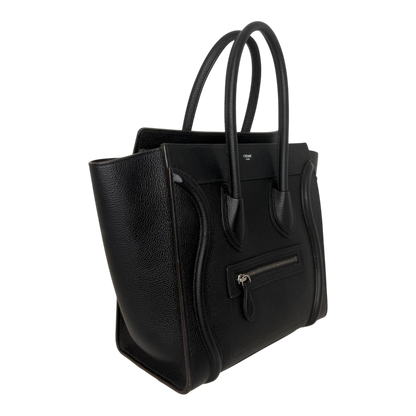 Celine Micro Luggage Handtasche Kalbsleder Schwarz Silber 2023 CELINE