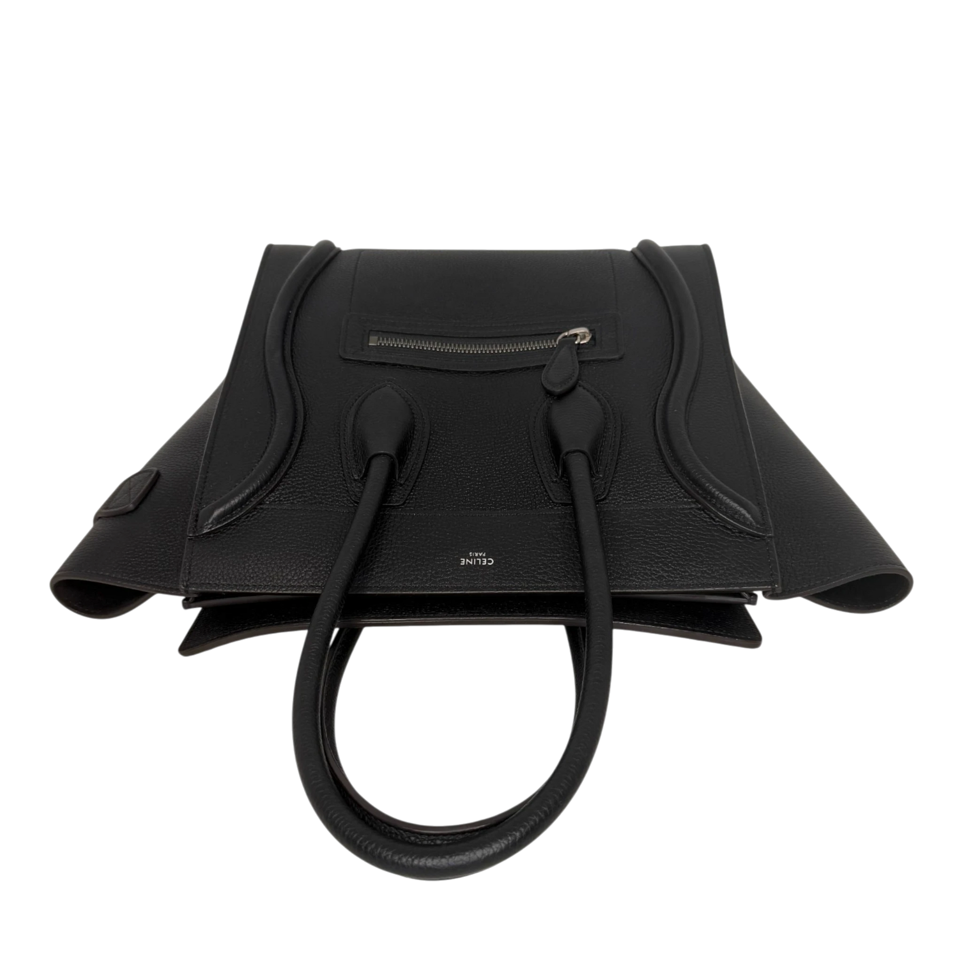 Celine Micro Luggage Handtasche Kalbsleder Schwarz Silber 2023 CELINE