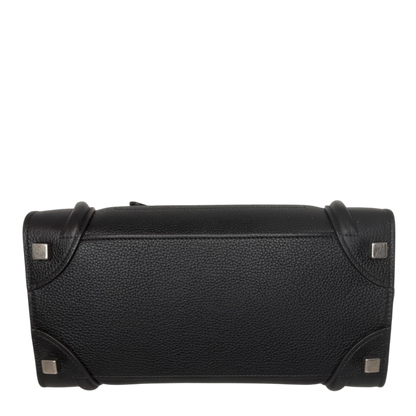 Celine Micro Luggage Handtasche Kalbsleder Schwarz Silber 2023 CELINE
