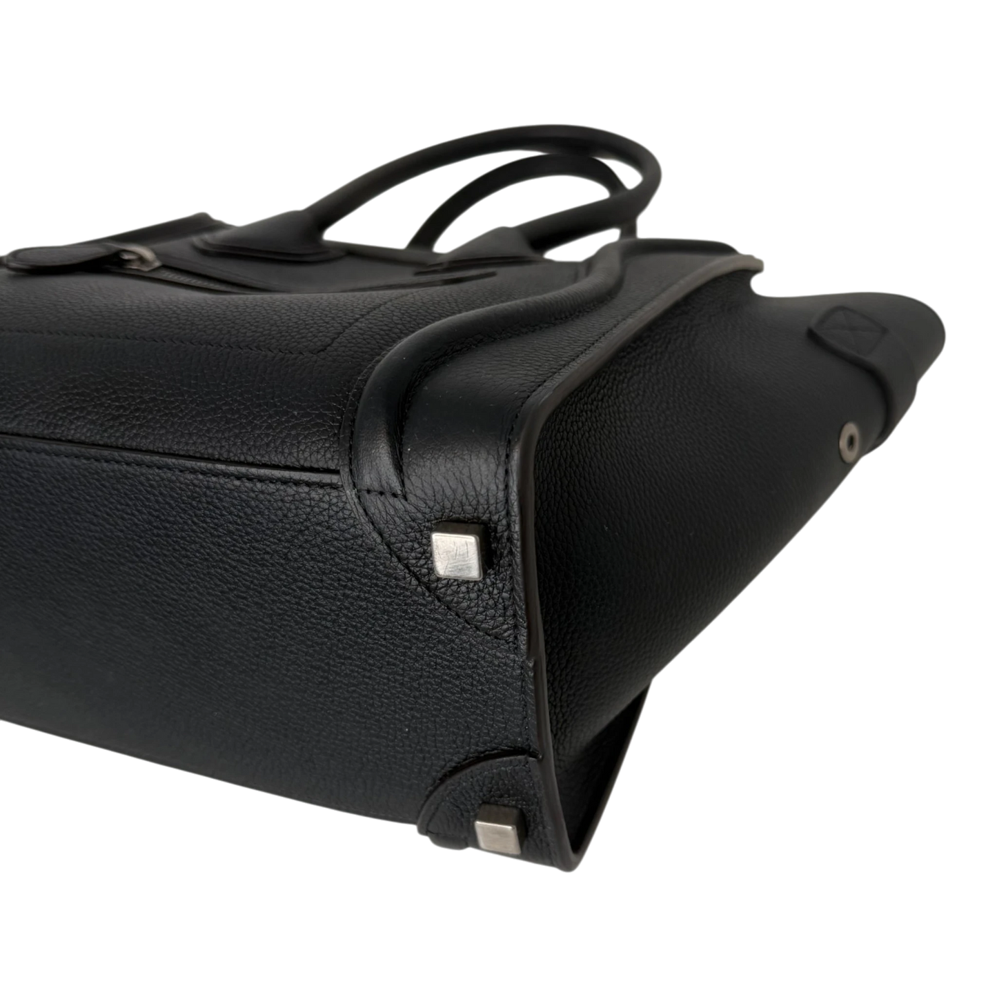Celine Micro Luggage Handtasche Kalbsleder Schwarz Silber 2023 CELINE