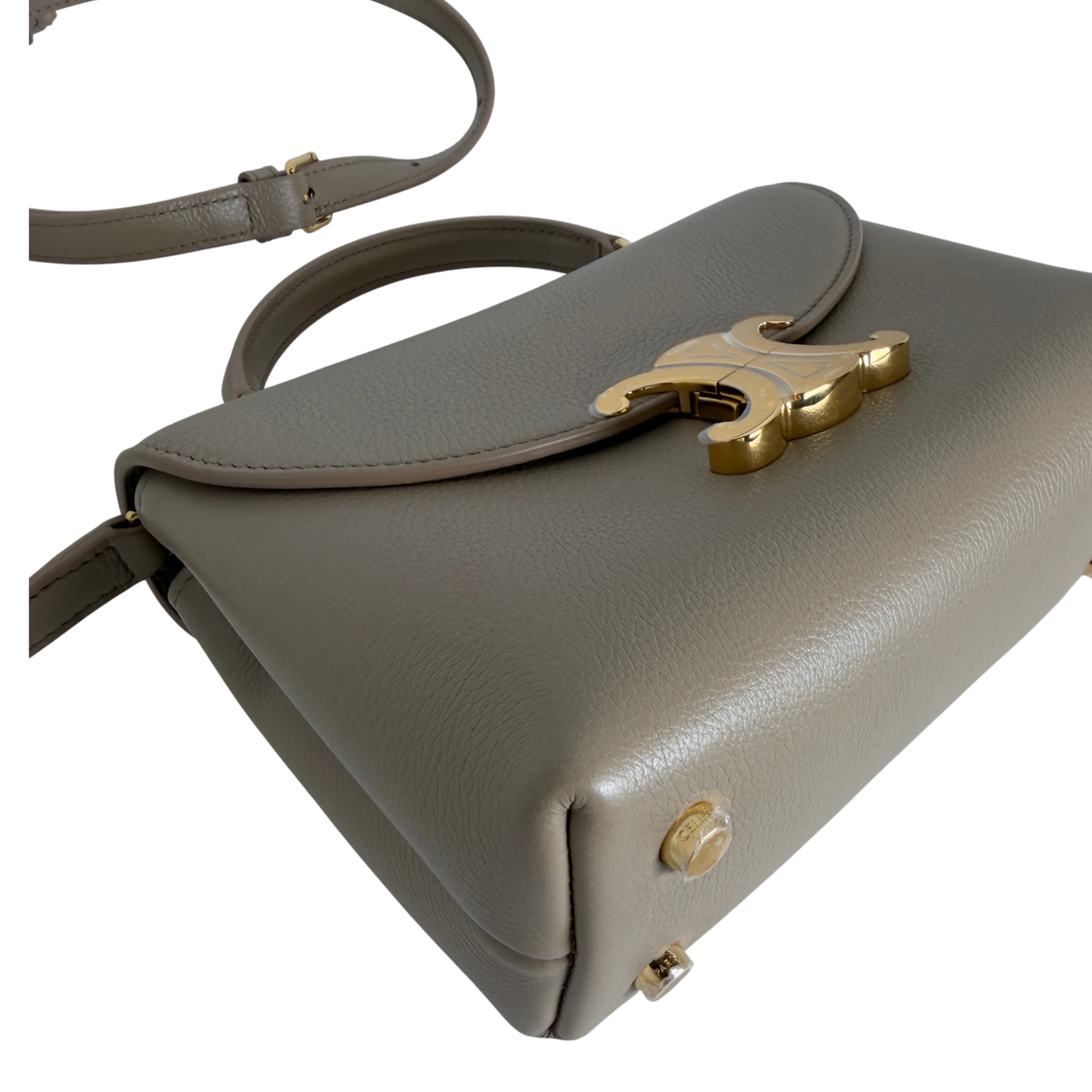 Celine Teen Nino Bag genarbtes Kalbsleder Safari Taupe Gold