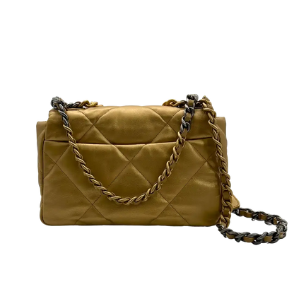 Chanel 19 Flap Bag Small Tasche Lammleder gold selten Fullset /  neuwertig Chanel