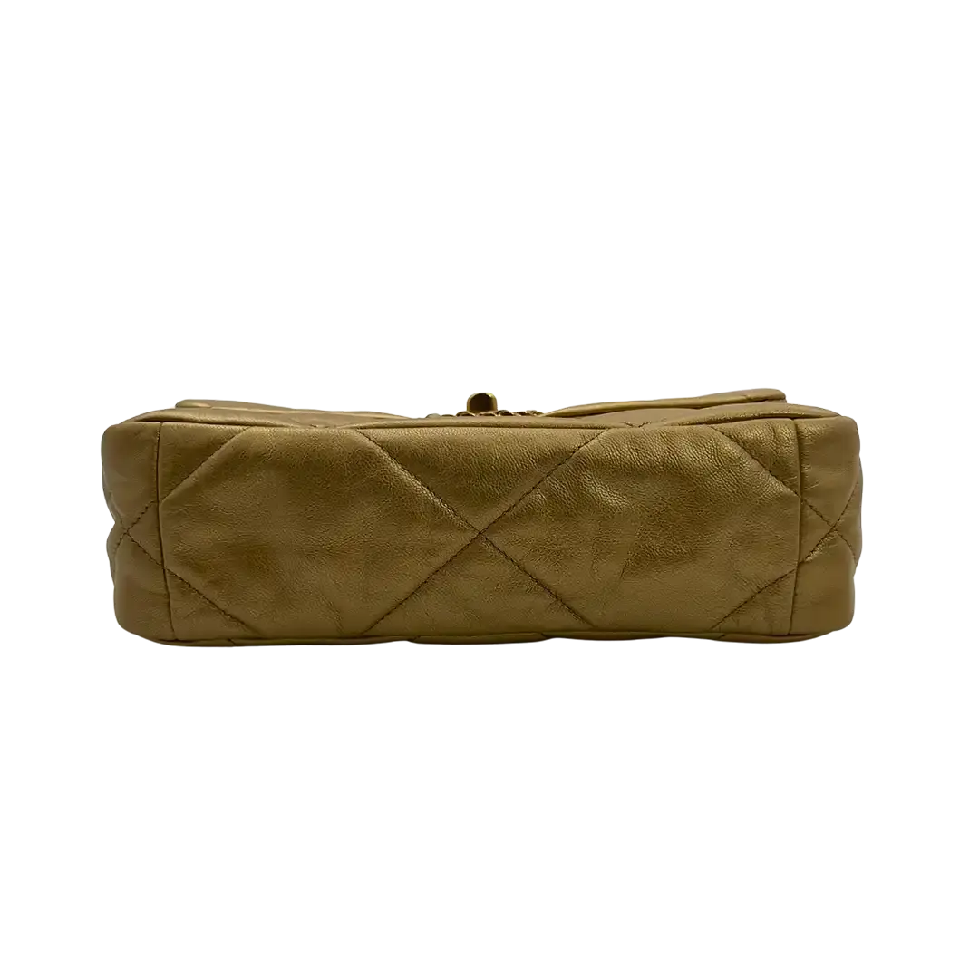 Chanel 19 Flap Bag Small Tasche Lammleder gold selten Fullset /  neuwertig Chanel