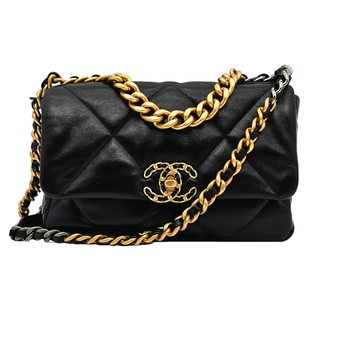 Chanel 19 Flap Bag Small Tasche Lammleder schwarz /  neu - Echtheitscheck