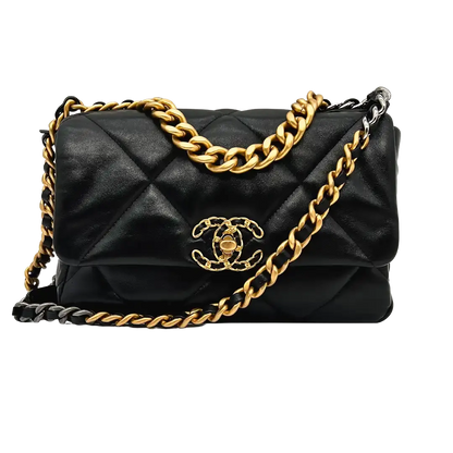 Chanel 19 Flap Bag Small Tasche Lammleder schwarz /  neu - Echtheitscheck