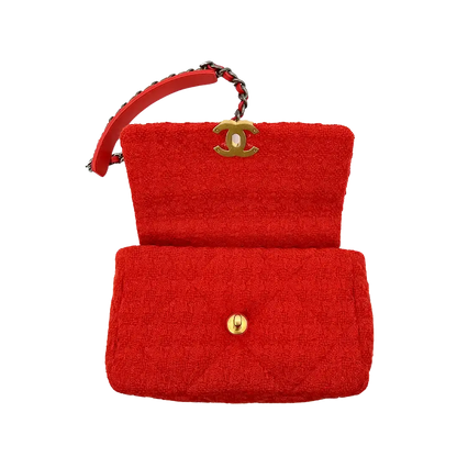 Chanel 19 Flap Bag Small Tasche Tweed Orange Fullset / neuwertig Chanel