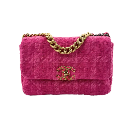 Chanel 19 Flap Bag Small Tasche Tweed Pink /  neuwertig Chanel