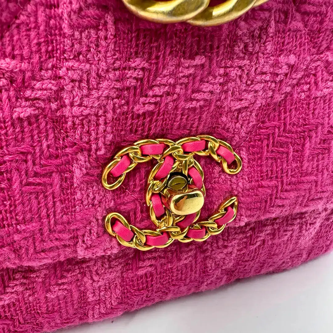 Chanel 19 Flap Bag Small Tasche Tweed Pink /  neuwertig Chanel