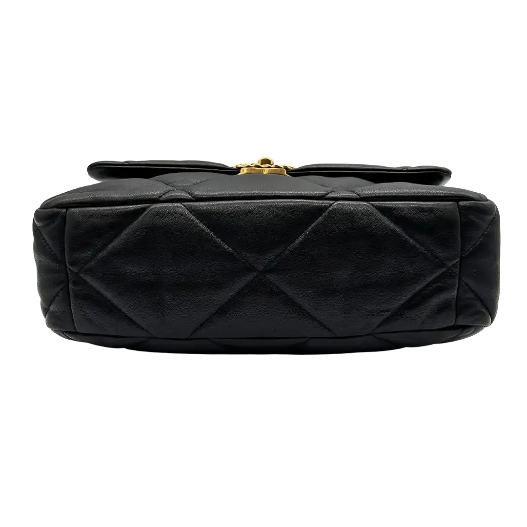 Chanel 19 Flap Bag große Tasche Lammleder schwarz / sehr gut Fullset Chanel
