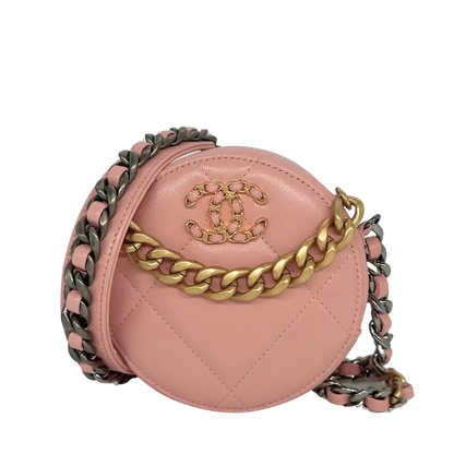 Chanel 19 Round Clutch Chain Schultertasche light Pink / neuwertig Chanel