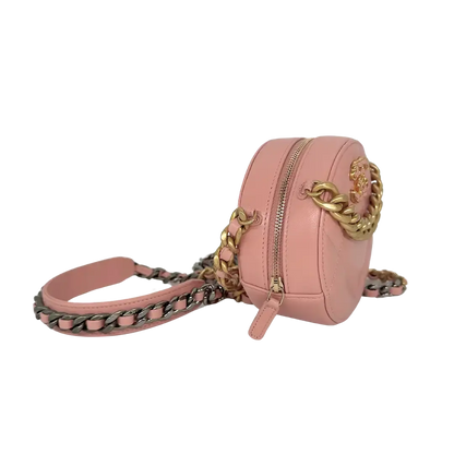 Chanel 19 Round Clutch Chain Schultertasche light Pink / neuwertig Chanel
